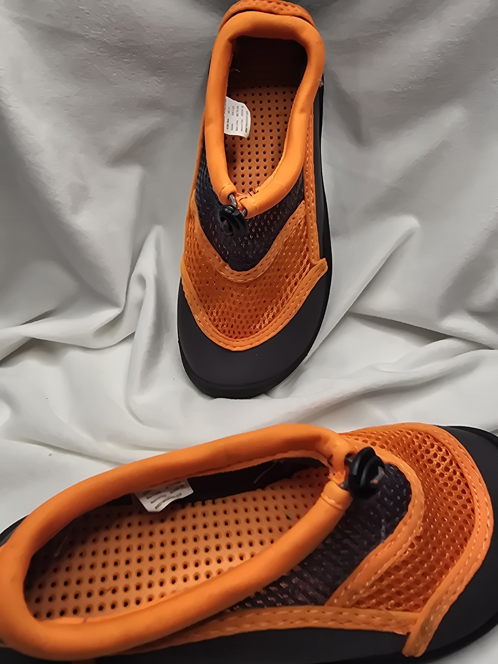 Men's Lightweight Orange Mesh Slip-On Water Shoes